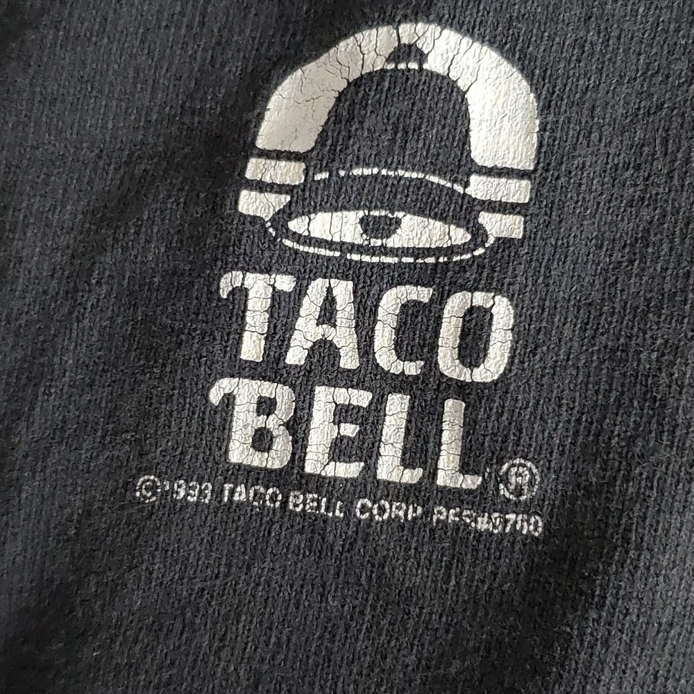 VINTAGE Taco Bell Men Shirt XXL Black 90s USA Bullwinkle Short Sleeve READ - Picture 9 of 16